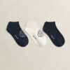 3-Pack Monogram & Solid Ankle Socks