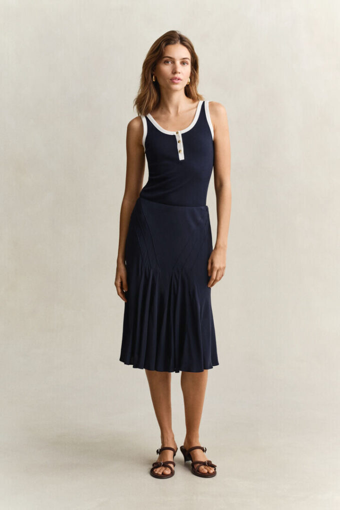Bias Cut Flared Skirt