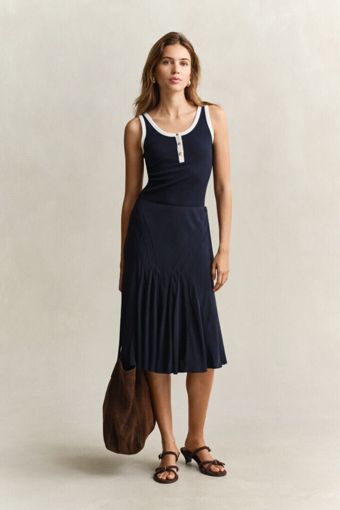 Bias Cut Flared Skirt
