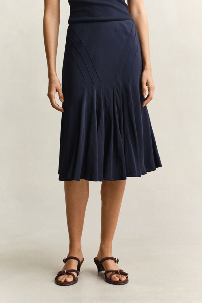 Bias Cut Flared Skirt