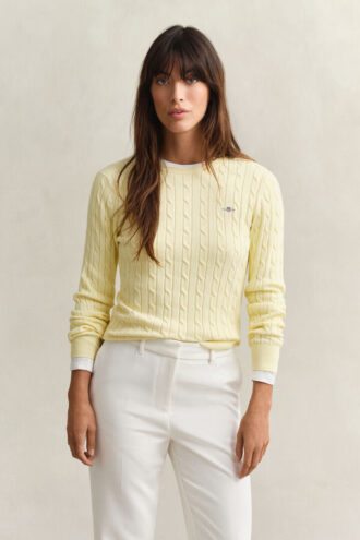 Cable Knit Crew Neck Sweater