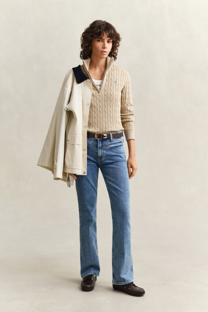 Cable Knit Half-Zip Sweater