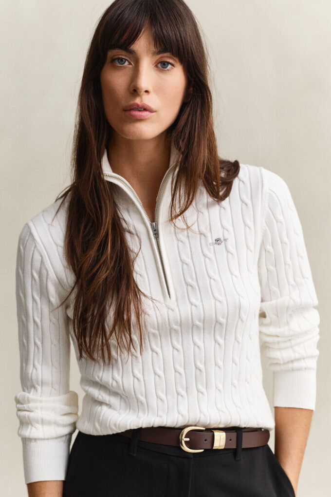 Cable Knit Half-Zip Sweater
