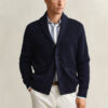 Cable Knit Shawl Collar Cardigan