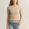 Cable Knit Short Sleeve Sweater