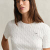 Cable Knit Short Sleeve Sweater