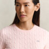 Cable Knit Short Sleeve Sweater