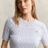 Cable Knit Short Sleeve Sweater