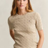 Cable Knit Short Sleeve Sweater