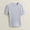 Cable Knit Short Sleeve Sweater