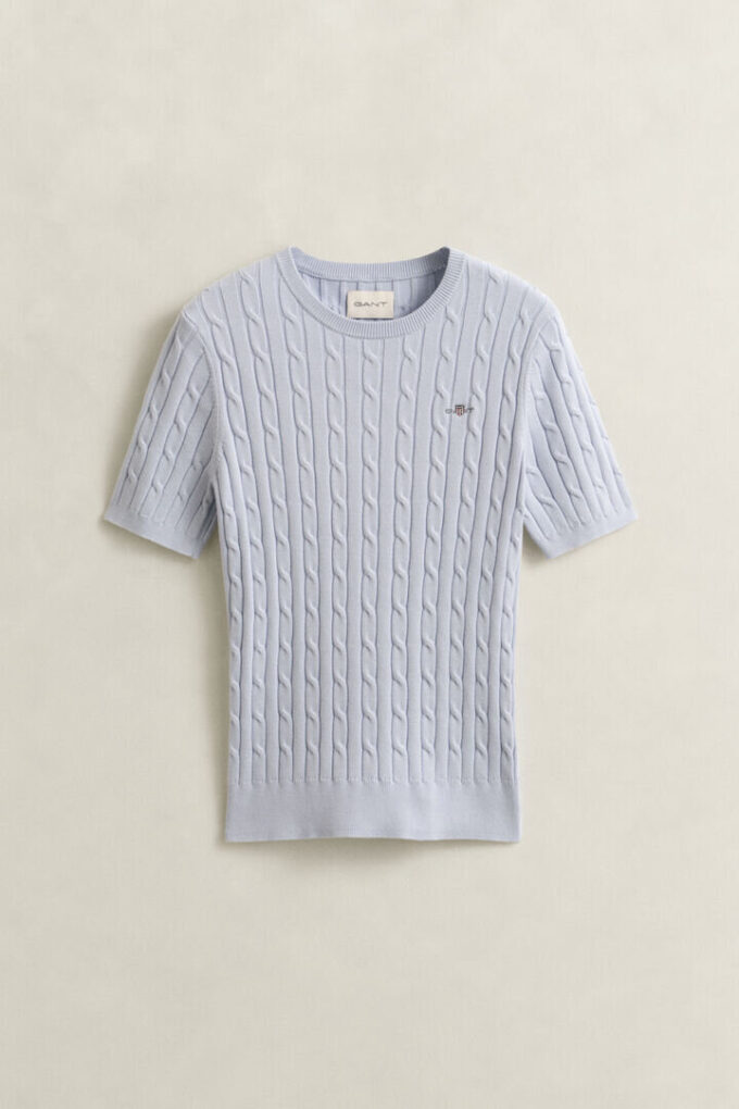 Cable Knit Short Sleeve Sweater