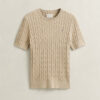 Cable Knit Short Sleeve Sweater