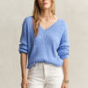 Cable Knit V-Neck Sweater