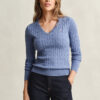 Cable Knit V-Neck Sweater