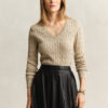 Cable Knit V-Neck Sweater