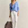 Cable Knit V-Neck Sweater