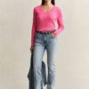 Cable Knit V-Neck Sweater