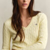 Cable Knit V-Neck Sweater