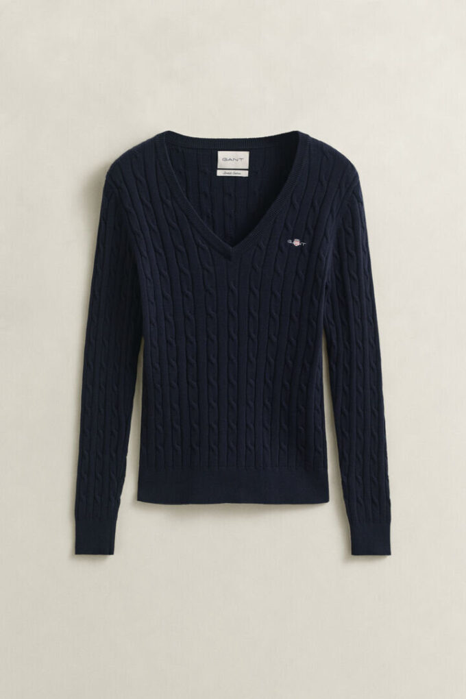 Cable Knit V-Neck Sweater