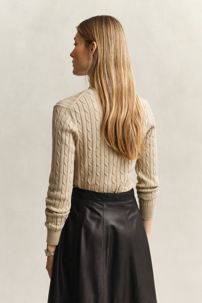 Cable Knit V-Neck Sweater