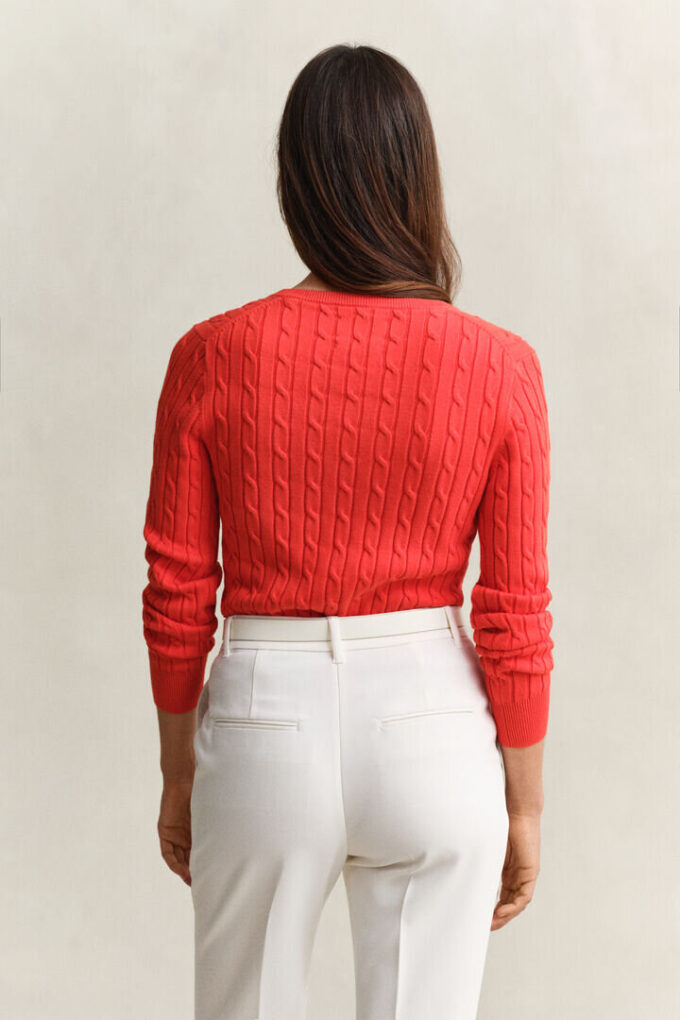 Cable Knit V-Neck Sweater