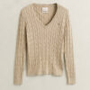 Cable Knit V-Neck Sweater