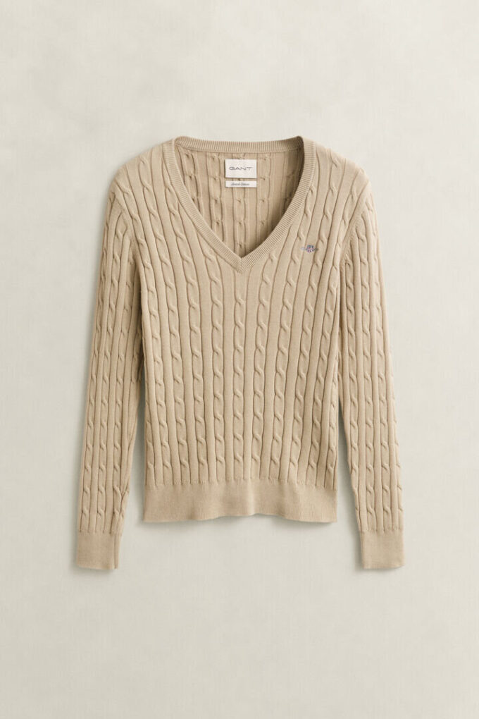 Cable Knit V-Neck Sweater