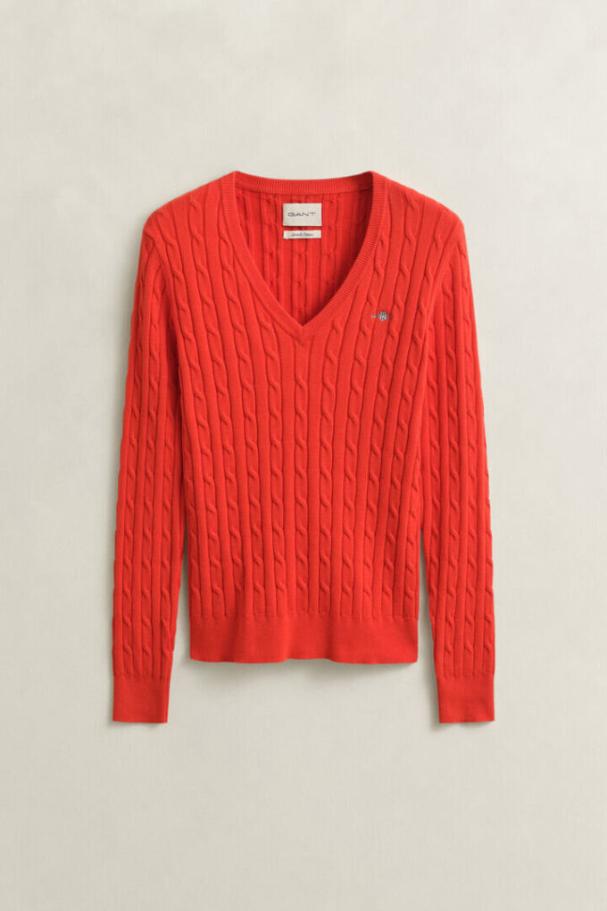 Cable Knit V-Neck Sweater