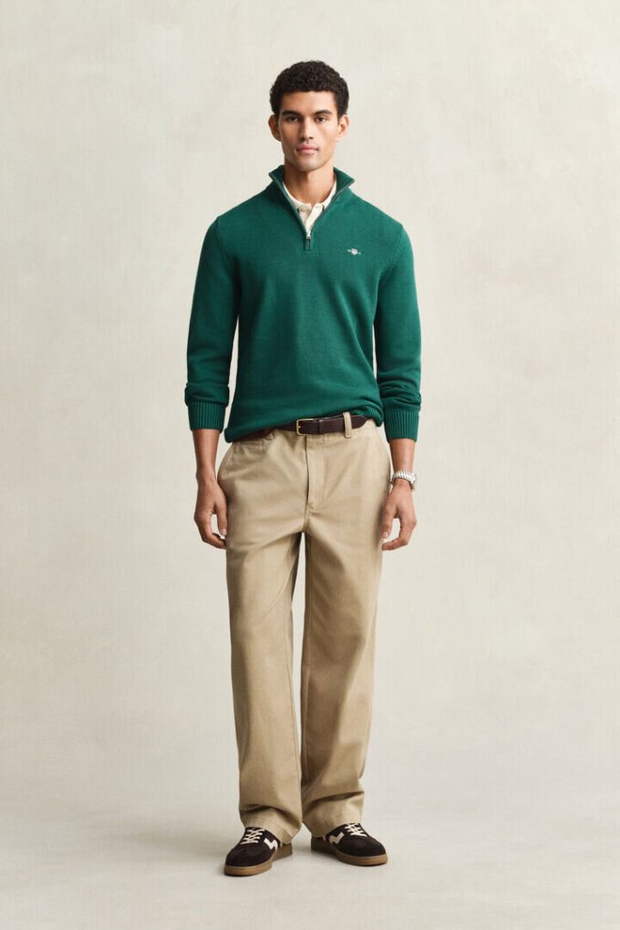 Casual Cotton Half-Zip Sweater