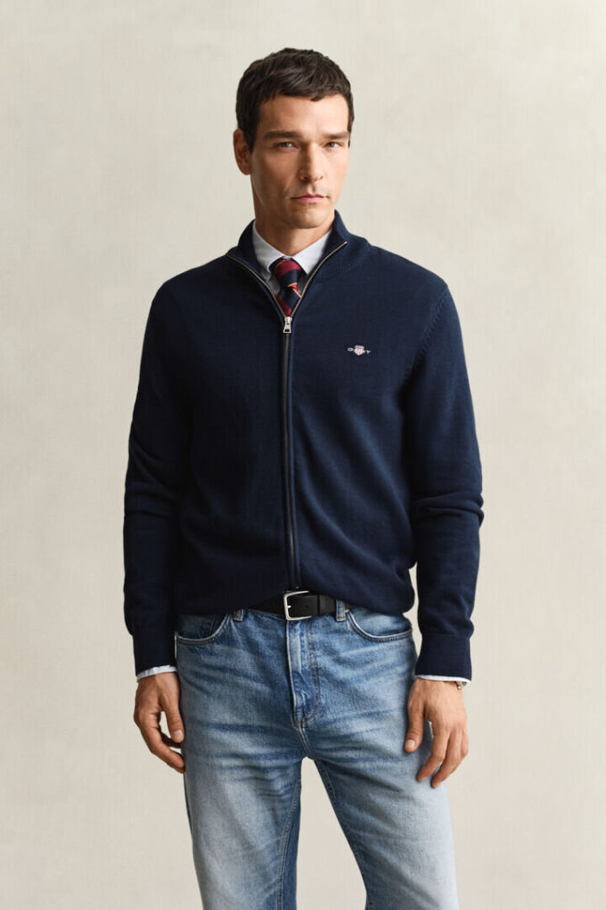 Casual Cotton Zip Cardigan