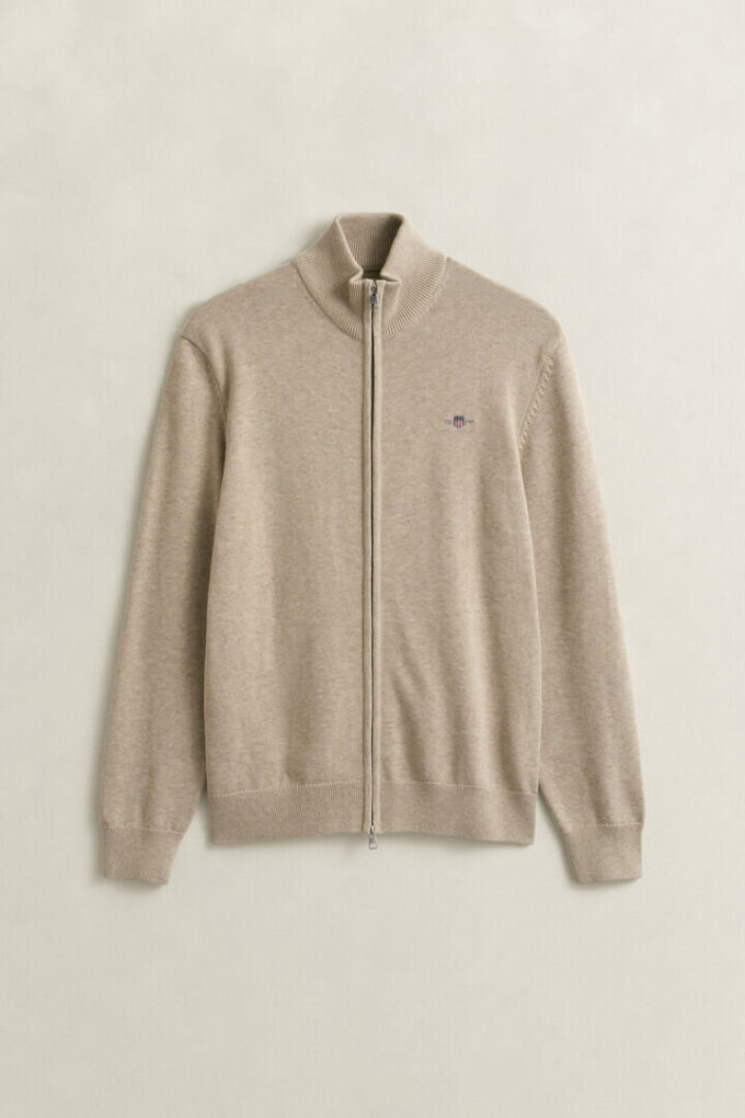 Casual Cotton Zip Cardigan