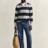 Chambray Collar Striped Heavy Rugger