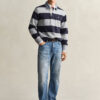 Chambray Collar Striped Heavy Rugger
