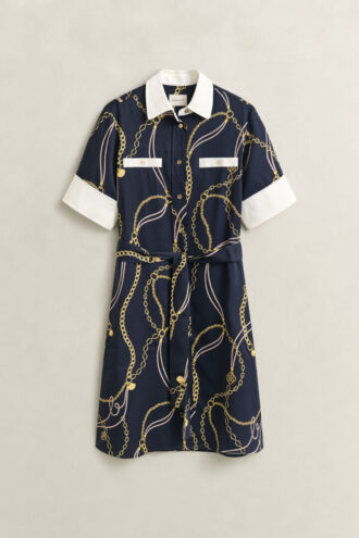 Contrast Shirt Dress