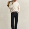 Cotton Blend Crew Neck Sweater