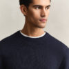 Cotton Blend Crew Neck Sweater