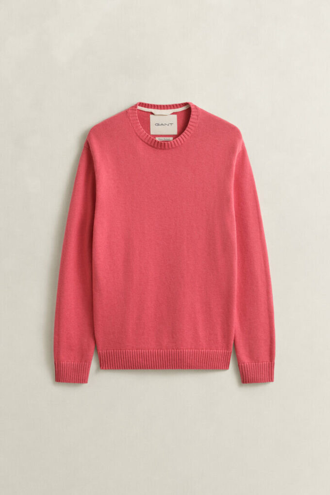 Cotton Blend Crew Neck Sweater