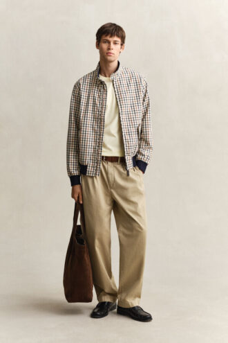 Cotton Blend Harrington Jacket