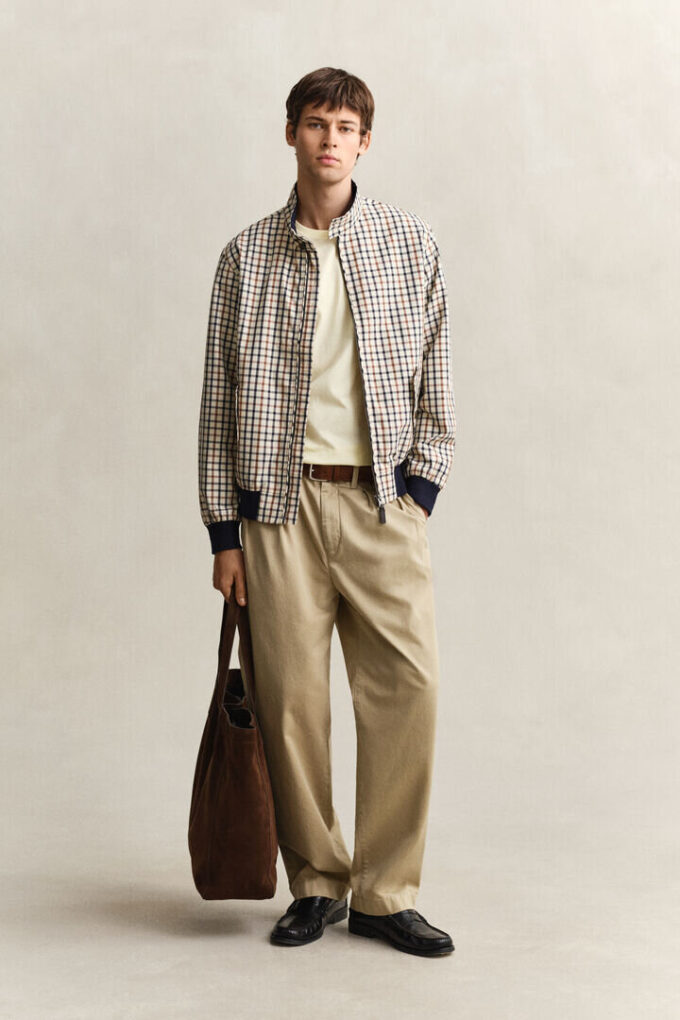 Cotton Blend Harrington Jacket