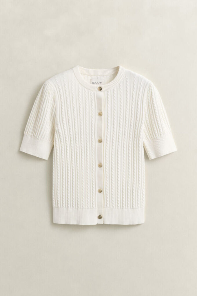 Cotton Cable Knit Cardigan