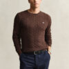 Cotton Cable Knit Crew Neck Sweater