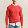 Cotton Cable Knit Crew Neck Sweater
