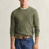 Cotton Cable Knit Crew Neck Sweater