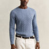 Cotton Cable Knit Crew Neck Sweater