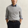 Cotton Cable Knit Crew Neck Sweater