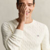 Cotton Cable Knit Crew Neck Sweater