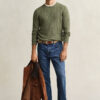 Cotton Cable Knit Crew Neck Sweater