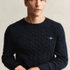 Cotton Cable Knit Crew Neck Sweater
