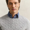 Cotton Cable Knit Crew Neck Sweater
