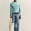 Cotton Cable Knit Crew Neck Sweater